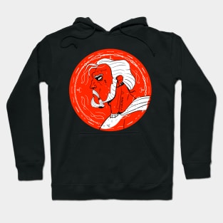 Red Viking Warrior Portrait Hoodie